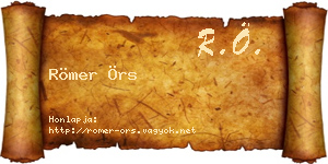 Römer Örs névjegykártya
